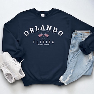 Orlando Sweatshirt, Florida Crewneck, Cozy USA Pullover, Orlando Gift Idea, Coastal City Shirt, State Pride Apparel, Souvenir