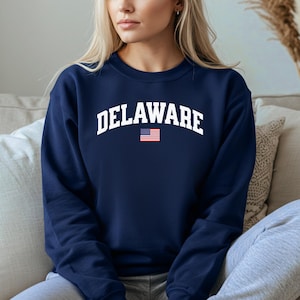 Delaware Sweatshirt, Delaware Crewneck, Cozy Pullover, Delaware Gift Idea, Delaware T Shirt, State Pride Apparel, Travel Souvenir