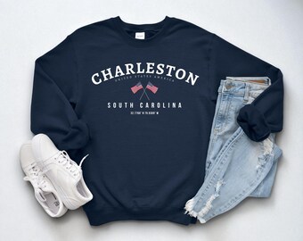 Charleston Sweatshirt, South Carolina Crewneck, Cozy USA Pullover, Charleston Gift Idea, Southern City Shirt, State Pride Apparel, Souvenir