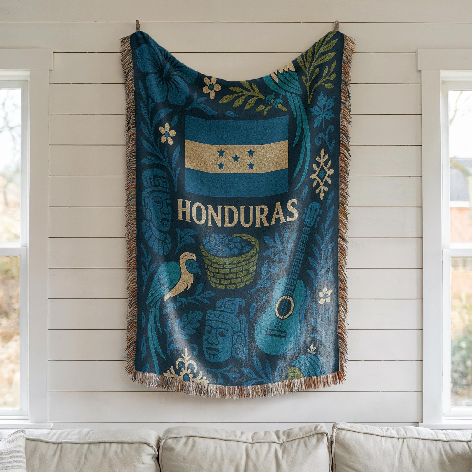 Honduras Woven Blanket – Central American Heritage Home Decor Gift