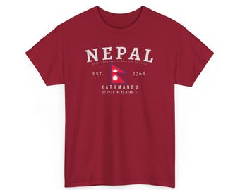 Nepal Y2K Unisex T-Shirt, Nepali Flag Tee, Kathmandu Graphic Shirt, Nepali Pride Gift Tee, Himalayan Heritage, Oversized Fit