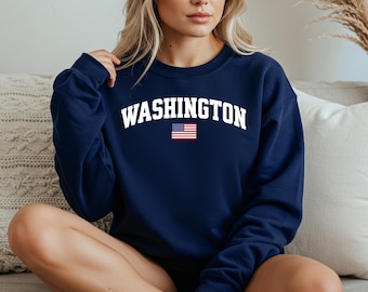 Washington Sweatshirt, Washington Crewneck, Cozy Pullover, Washington Gift Idea, Washington T Shirt, State Pride Apparel, Travel Souvenir