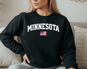 Minnesota Sweatshirt, Minnesota Rundhalsausschnitt, kuscheliger Pullover, Minnesota Geschenkidee, Minnesota T-Shirt, State Pride Kleidung, Reiseandenken