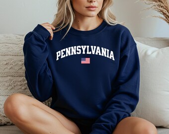Sweat-shirt Pennsylvanie, col rond Pennsylvanie, pull confortable, idée cadeau Pennsylvanie, t-shirt Pennsylvanie, vêtements State Pride, souvenir