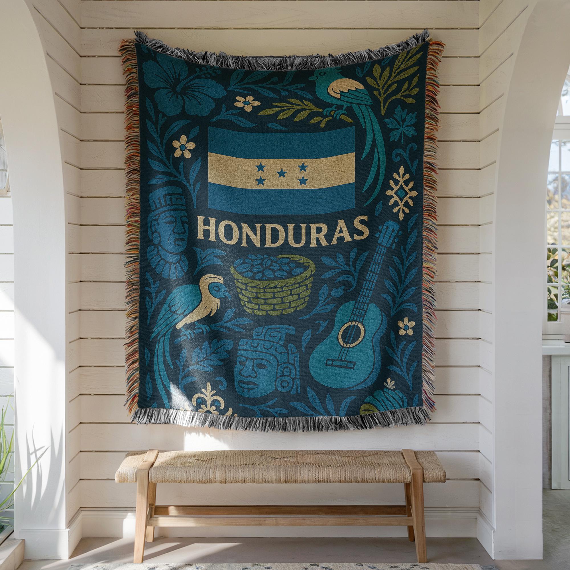 Honduras Woven Blanket – Central American Heritage Home Decor Gift
