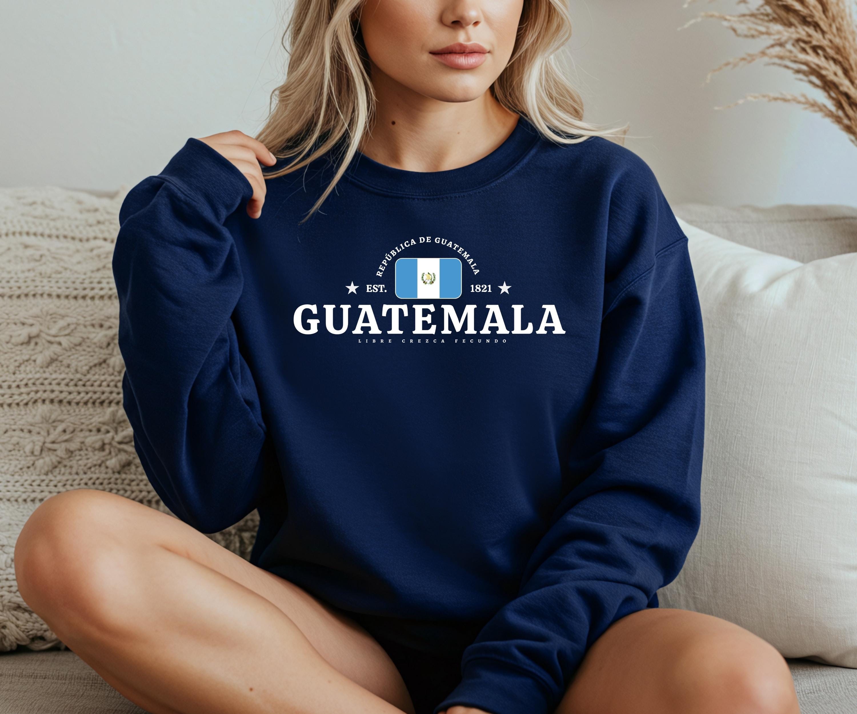 グアテマラ クルーネック スウェットシャツ - グアテマラシティ旗プルオーバー、グアテマラプライドアパレル - Etsy 日本, image size:3000x2500