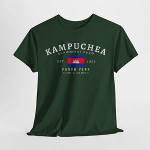 T-shirt unisexe Cambodge, t-shirt drapeau du Kampuchéa, chemise vintage de Phnom Penh, t-shirt streetwear d&#39;Asie du Sud-Est, t-shirt surdimensionné de la fierté khmère