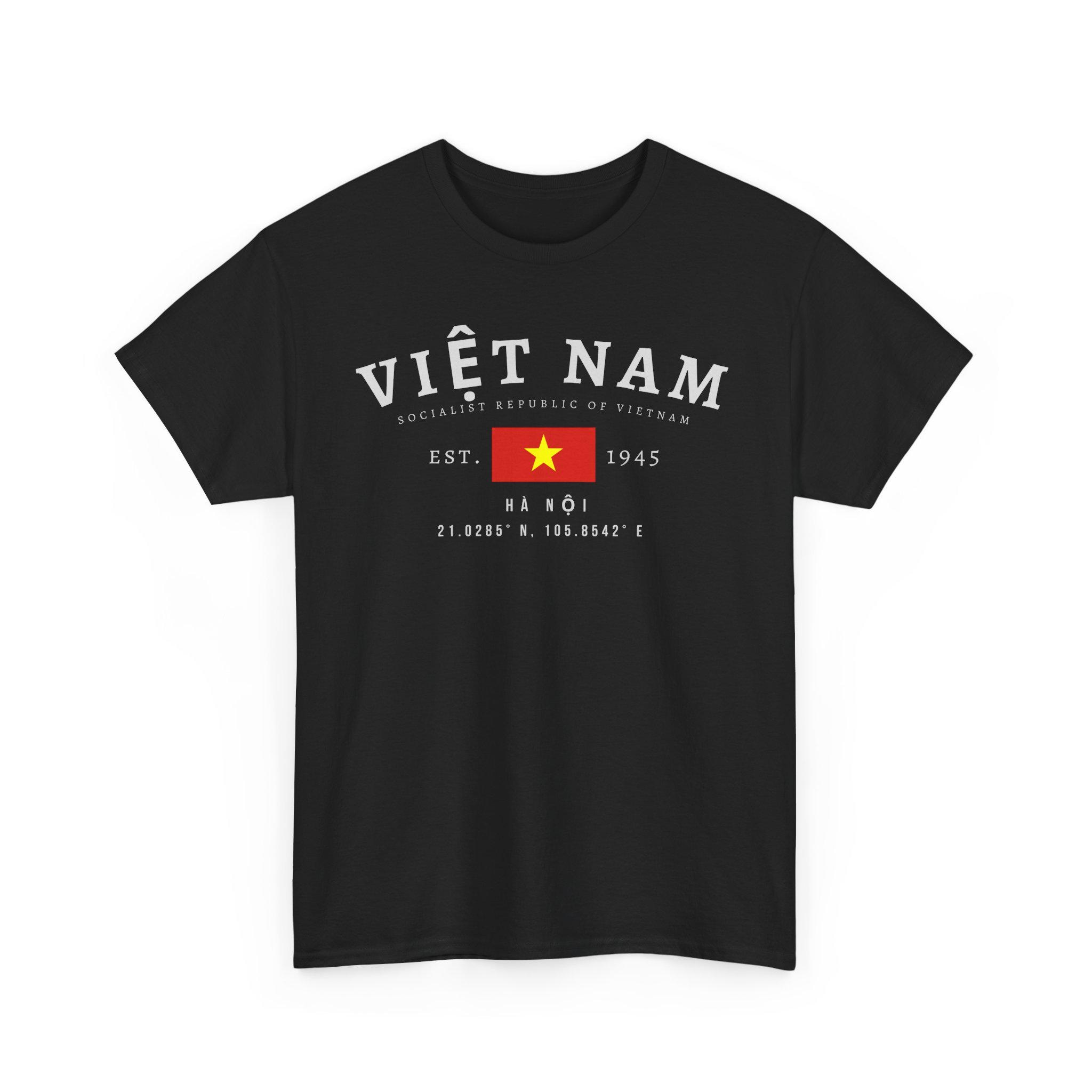 ベトナムY2KユニセックスTシャツ、ベトナム国旗Tシャツ、ハノイ 