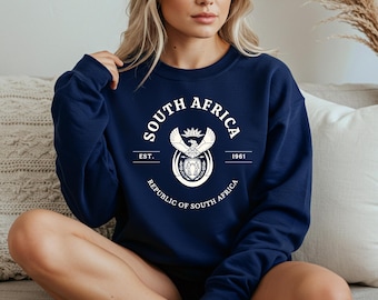 Sudadera polar unisex de Sudáfrica: cuello redondo Country Pride