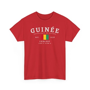 Guinée Unisex T-Shirt, Guinée Flagge T-Shirt, Vintage Conakry Grafik-Shirt, Westafrikanische Streetwear T-Shirt, übergroßes Guine Pride T-Shirt