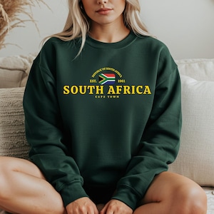 South Africa Crewneck Sweatshirt – Suid-Afrika Flag Pullover, South African Pride Apparel