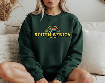 Sweatshirt met ronde hals Zuid-Afrika – trui Zuid-Afrikaanse vlag, South African Pride Apparel