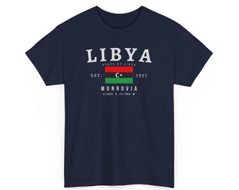Camiseta unissex Líbia Y2K, camiseta com bandeira da Líbia, camiseta com estampa de Trípoli, camiseta do Orgulho de ليبيا, camiseta com presente da Líbia, herança do Norte da África, tamanho grande