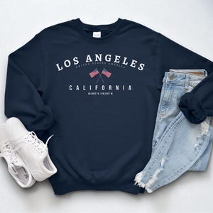 Los Angeles Sweatshirt, California Crewneck, Cozy USA Pullover, LA Gift Idea, West Coast Shirt, State Pride Apparel, Souvenir