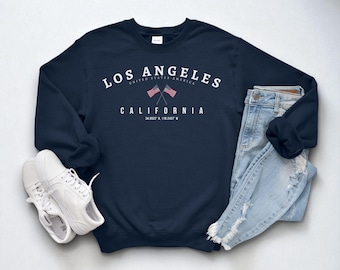 Los Angeles Sweatshirt, California Crewneck, Cozy USA Pullover, LA Gift Idea, West Coast Shirt, State Pride Apparel, Souvenir