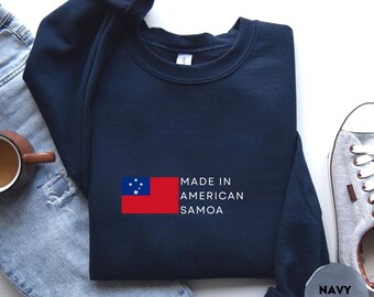 Sudadera de cuello redondo de Samoa Americana: jersey con la bandera de Samoa Americana, Samoa Amelika Pride Apparel