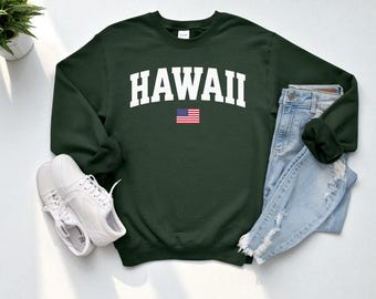 Hawaii Sweatshirt, Hawaii Crewneck, Cozy Pullover, Hawaii Gift Idea, Hawaii T Shirt, State Pride Apparel, Travel Souvenir