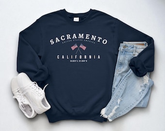 Sacramento Sweatshirt, California Crewneck, Cozy USA Pullover, Sacramento Gift Idea, West Coast Shirt, State Pride Apparel, Souvenir