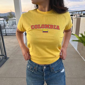 Colombia Women&#39;s Baby Tee, Colombia Y2K T-Shirt, Colombia, Colombia Crop Tee, Vintage 2000s 90&#39;s Baby Tee, Colombia Shirt, Colombia Tank Top
