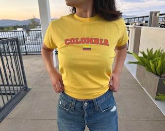 Kolumbia Damska Koszulka Dziecięca, Kolumbia Y2K T-shirt, Kolumbia, Kolumbia Crop Tee, Vintage 2000s 90's Baby Tee, Kolumbia Koszula, Kolumbia Tank Top
