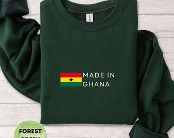 Sweatshirt met ronde hals Ghana – trui met vlag van Ghana