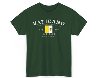 バチカン市国Y2KユニセックスTシャツ、バチカン旗Tシャツ、サン