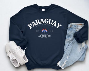 Paraguay Crewneck Sweatshirt – Paraguay Flag Pullover, Paraguay Pride Apparel