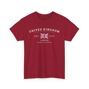 UK Unisex T-Shirt, British Flag Tee, Vintage London Graphic Shirt, British Streetwear Tee, Oversized UK Pride T-Shirt