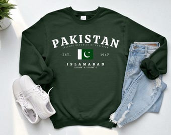 Pakistan Crewneck Sweatshirt – Pakistan Flag Pullover, پاکستان Pride Apparel