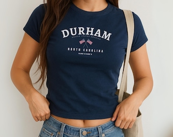 Durham baby-T-shirt, Durham shirt, North Carolina T-shirt, Durham North Carolina, zacht en comfortabel shirt, North Carolina cadeau, Durham cadeau