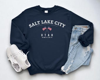 Salt Lake City Sweatshirt, Utah Crewneck, Cozy USA Pullover, Salt Lake City Gift Idea, Mountain City Shirt, State Pride Apparel, Souvenir