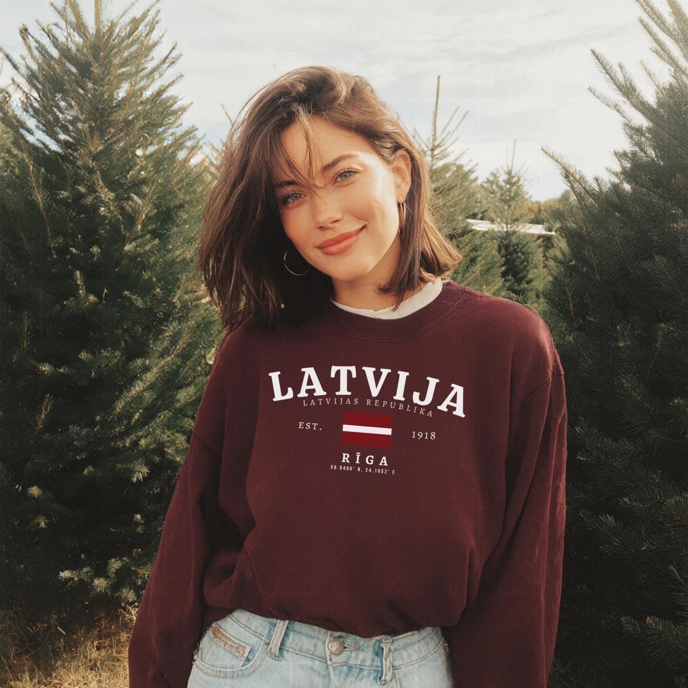 Latvia Crewneck Sweatshirt – Latvija Flag Pullover, Latvija Pride