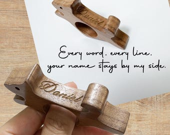 Wooden Book Page Holder | Book lovers gift, Personalized text engraving | Book Accessory- a Collectible Gift