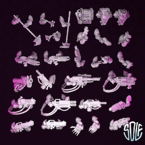 Tabletop Miniature Proxy CosmicMaids Battleline weapons pack Space Sci Fi
