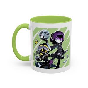 殺人ドローンマグカップ | ウージーとNのコーヒーカップ | インディーアニメーションファンアートマグカップ | サイバーパンクロボットアニメセラミックマグカップ | ゴスゲーマーギフト 11オンス