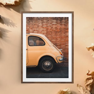 Fiat 500 Photography Print: Minimalist Italian Car Poster