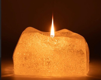 Vela de cera de gel, vela decorativa transparente, vela moderna transparente, decoración minimalista para el hogar, regalo para el hogar - Iceberg