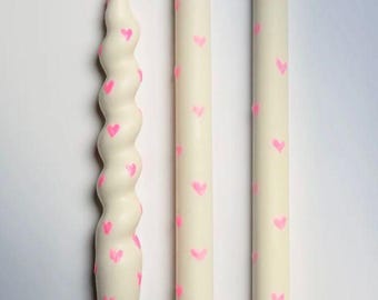 Vela cónica con diseño de corazón, juego de 3 velas de cera de soja, velas decorativas minimalistas, decoración de mesa de boda, vela blanca hecha a mano.