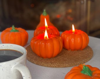 Vela de calabaza, decoración de Halloween, decoración otoñal para el hogar, decoración de mesa otoñal