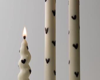 Juego de 3 velas cónicas, velas decorativas con diseño de corazón, decoración para el hogar de Halloween, regalo de boda, Love-is-Love