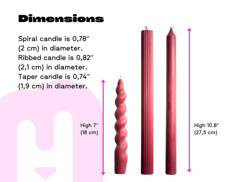 Handmade Soy Wax Taper Candles, Set of 3, Halloween Home Decor, Burgundy, Ribbed and Classic Candle, Deep Red Unscented Dinner Candles image 6