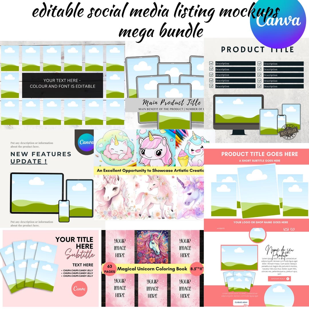 Etsy Printable Shop Mockup Bundle Listing Mock-up Video Template Etsy ...