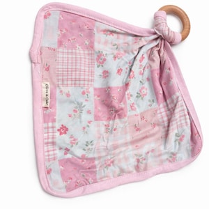 Bamboo Baby Lovie | Heirloom Patchwork Security Blanket | Soft Breathable | Floral Quilt Baby Gift | Toddler Comfort Blanket
