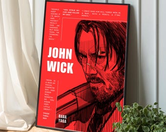 John Wick Hand-Drawn Poster: Collectible Movie Art (Digital Download)
