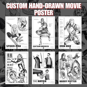 Custom Movie Character Portrait: Hand-Drawn Digital Art (Digital Download)