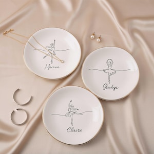 Custom Dance Jewelry Dish,Custom Name Ballet Dancer Jewelry Tray,Ballerina Jewelry Tray,Dance Jewelry Dish for Girl,Ballet Gift for Girls