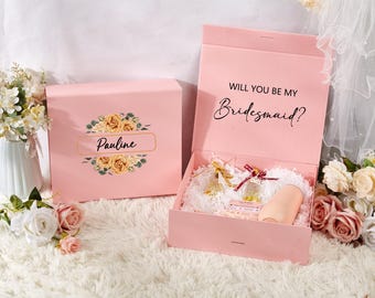 Custom Bridesmaid Proposal Box,Magnetic Empty Box,Will You Be My Bridesmaid Spa Gift,Bridal Shower Box,Wedding Bridesmaid Gift,Gift for Her
