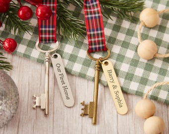 Personalised Our First Home Keyring,Family Home Ornament,New Home Ornament,Address Key,Moving House Gift,Realtor Gift,Housewarming Gift