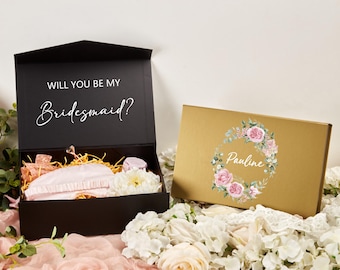 Personalized Empty Magnetic Proposal Gift Box,Custom Wedding Gift Box,Bridal Party Gift Boxes,Fold Gift Box,Bridesmaid Proposal Box for Her