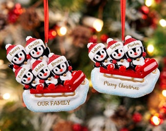Gepersonaliseerde familiekerstversiering, familieornament 2025 met namen, kerstboomdecoratieornament, kerstaandenken familie kerstcadeau